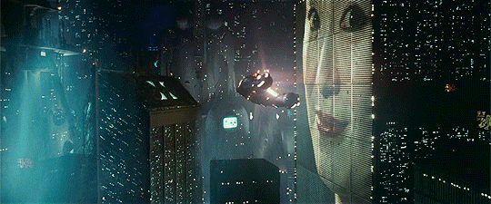 Image result for blade runner 2019 flying cars gif"