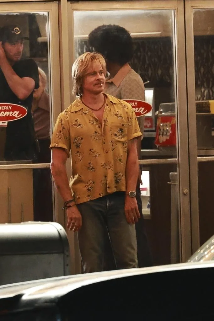 Brad Pitt on the set of "The Adventures of Cliff Booth" in Los Angeles on July 28