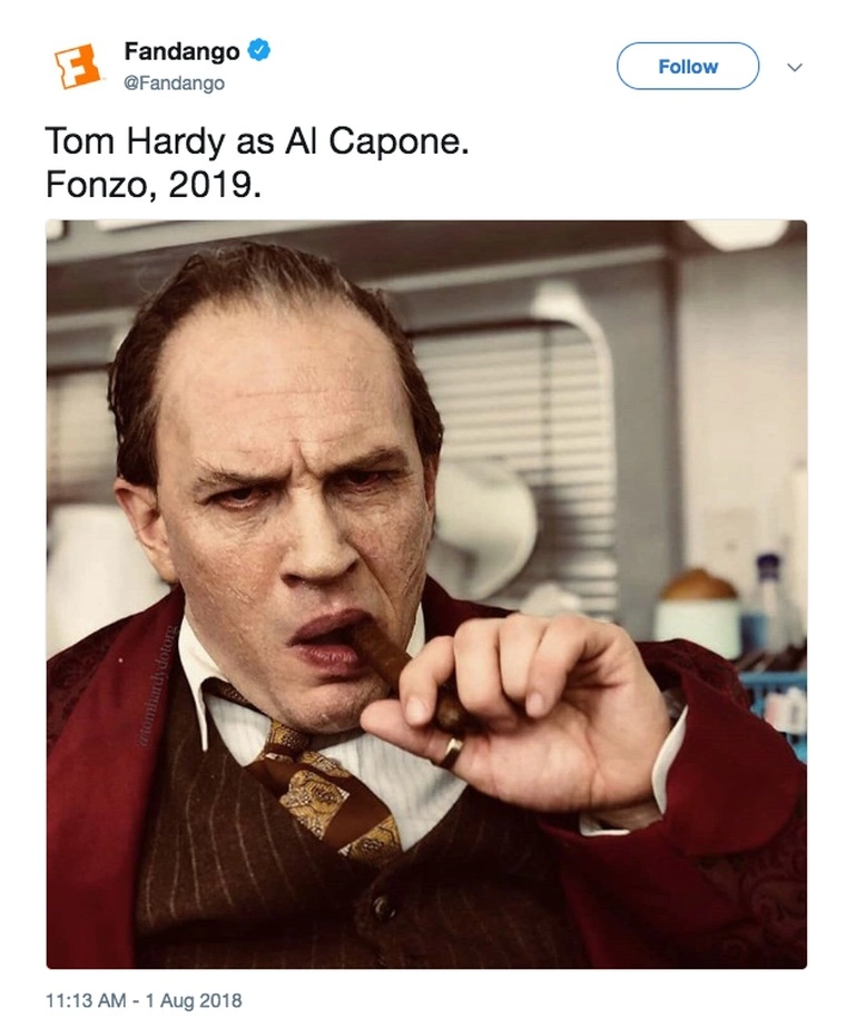 fandango tom hardy fonzo tweet / Filmz.dk