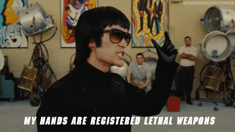 Image result for bruce lee once upon a time in hollywood gif