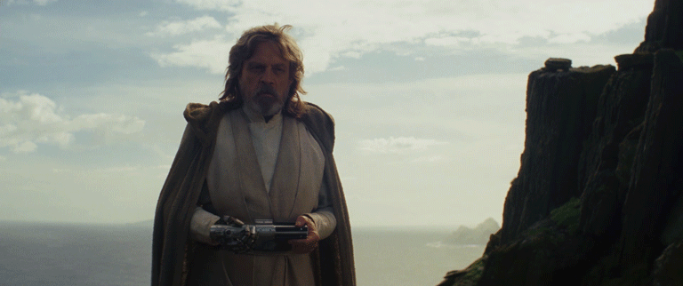 Image result for luke skywalker throws away lightsaber gif